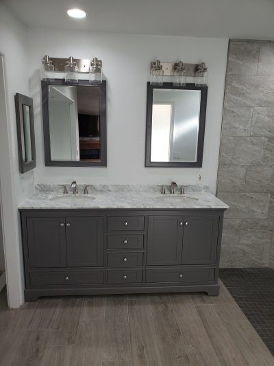 Alpine Deer Creek, after picture, Master Bathroom remodel, double vanity, All Access Construction Inc