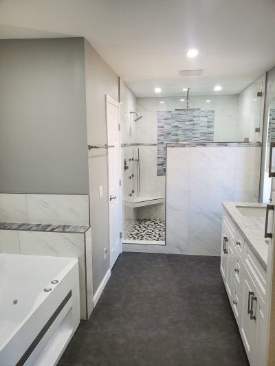 Building your dream master bathroom, Huge master bathroom shower, All Access Construction inc